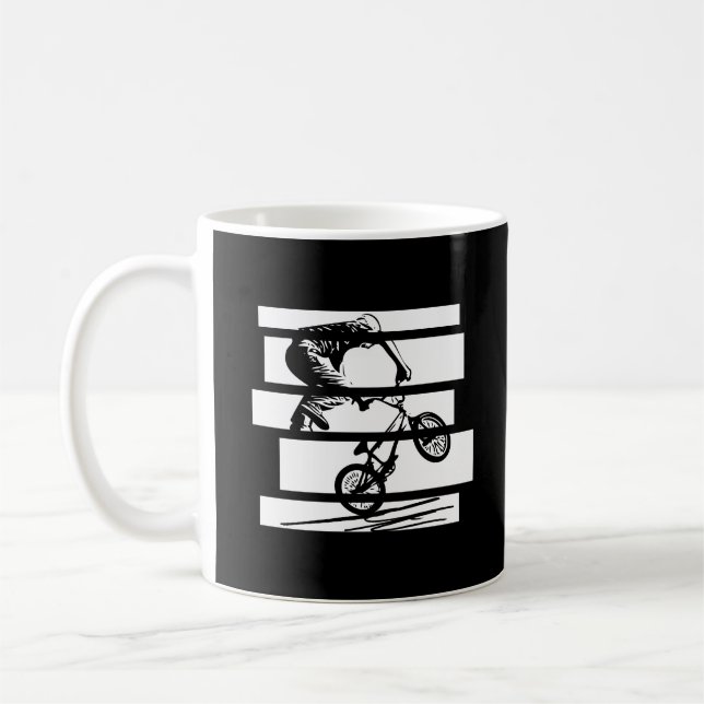 Taza De Café BMX Wheelie Silhouette Urban Lines