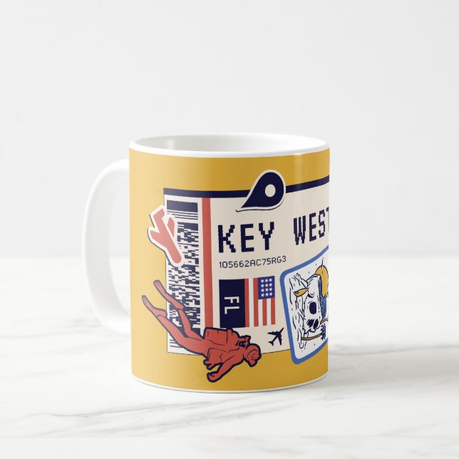 TAZA DE CAFÉ BOARDING PASS KEY WEST FLORIDA USA (Anverso izquierdo)