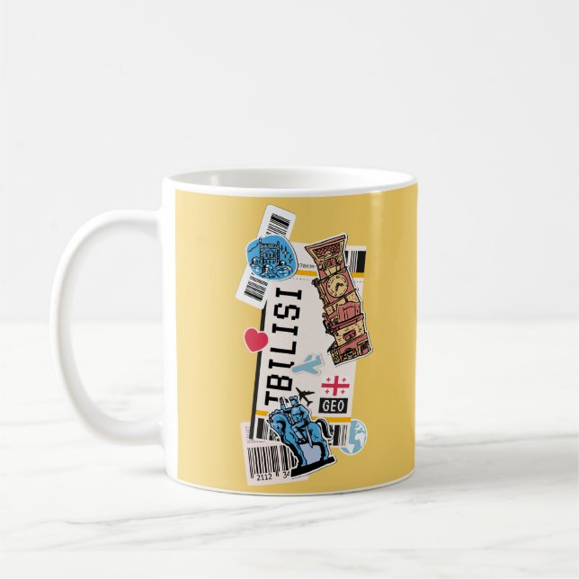 TAZA DE CAFÉ BOARDING PASS TBLISI GEORGIA (Izquierda)