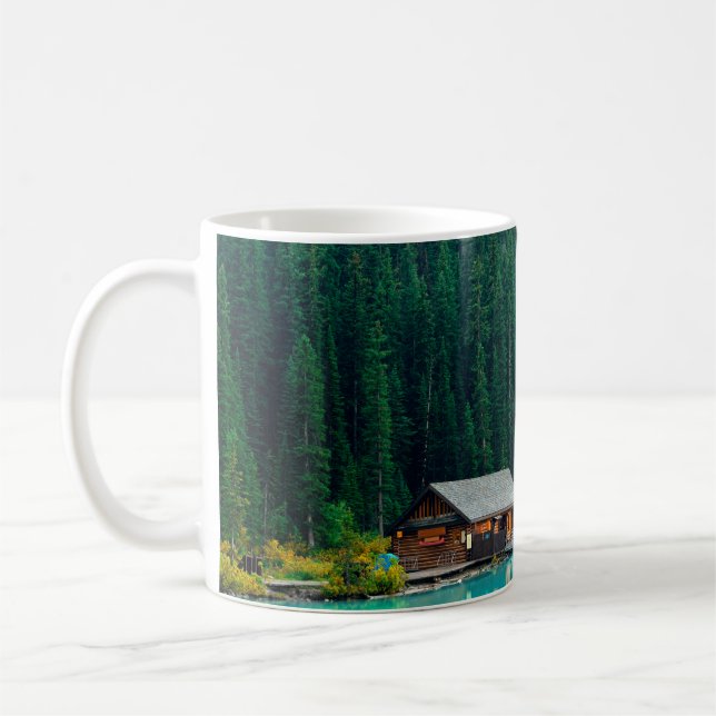 Taza De Café Boat house by Lake Louise in Banff National Park,  (Izquierda)