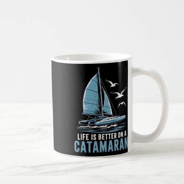 Taza De Café Boat Sailing Boating Sailor Catamaran Sailing  (Derecha)
