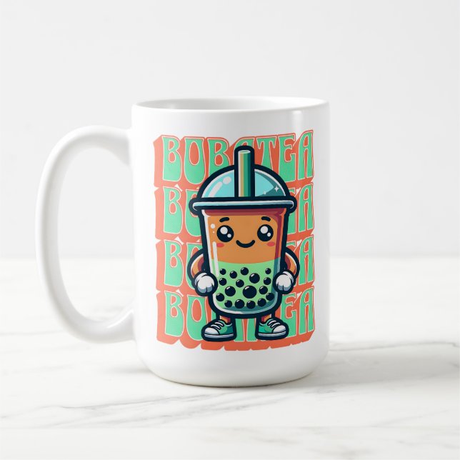 Taza De Café Boba Bubble Tea Kawaii Cute Personalizado (Izquierda)