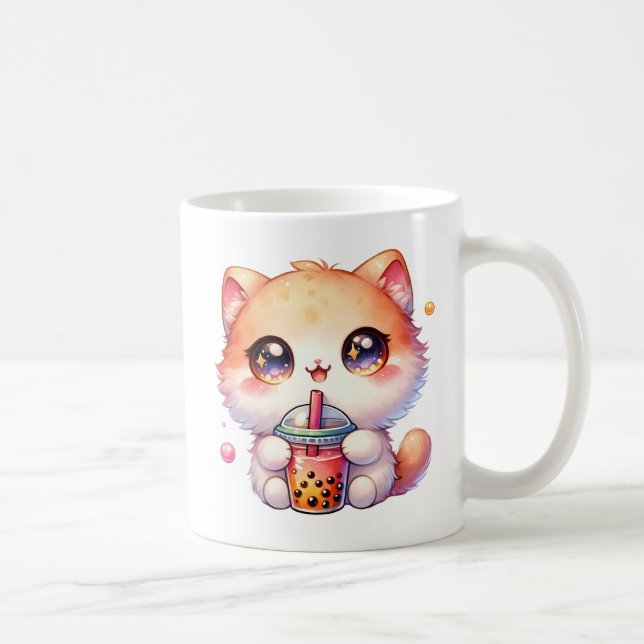 Taza De Café Boba de consumo de gato Té de burbuja (Derecha)