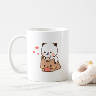 Taza De Café Boba Panda Bear Ama la leche Boba y el té mocha