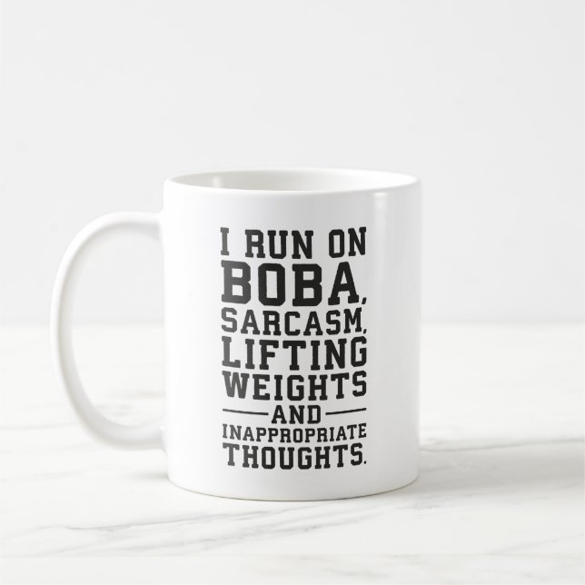 Taza De Café Boba, Pesos De Levantamiento, Pensamientos Inaprop (Izquierda)