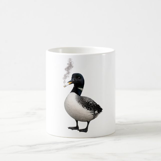 Taza De Café bobo pájaro lobo canadiense somorgujo común meme d (Centro)