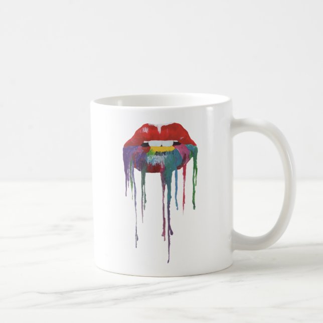 Taza De Café Boca pintura Kiss Art (Derecha)