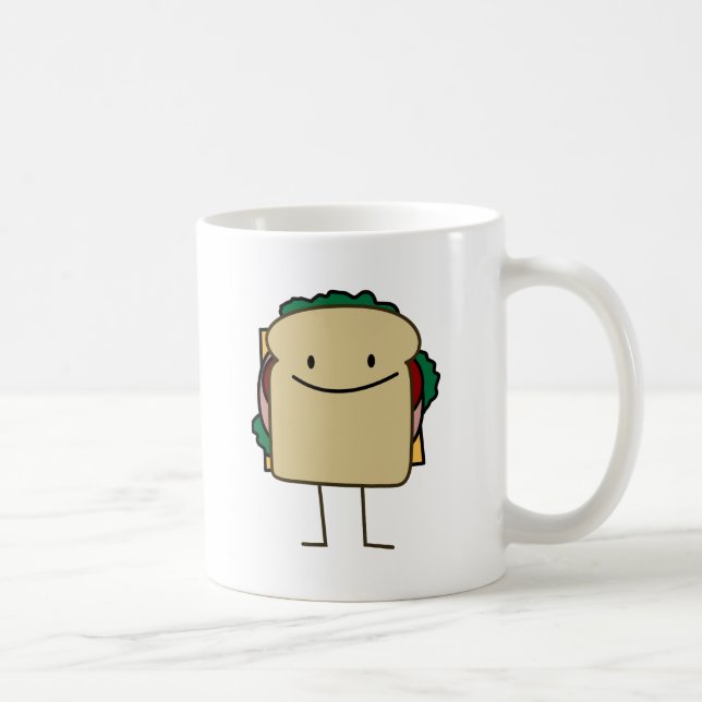 Taza De Café Bocadillo sonriente feliz - obra clásica (Derecha)