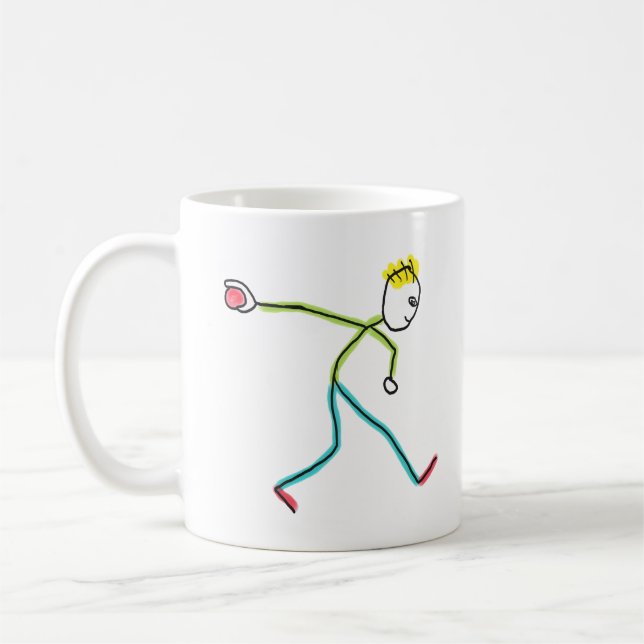Taza De Café Bocce Ball Stickman (Izquierda)