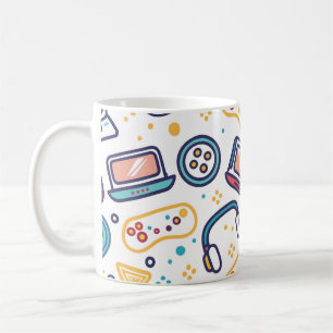 Taza De Café Boceto de dibujos animados de videojuegos para niñ