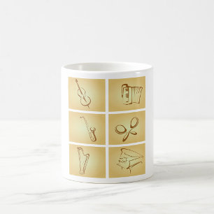 Taza De Café Boceto de Instrumentos Musicales