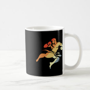 Taza De Café Boceto de niño de kickboxing con estilo de los 90