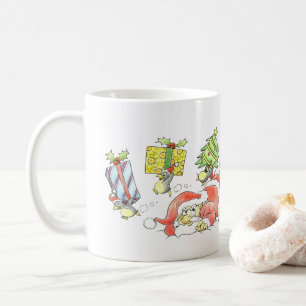 Taza De Café Boceto Dibujado a Mano Alegría al Mundo Santa Gruñ