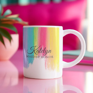 Taza De Café Boda arcoiris novia bridal de Personalizado de hon