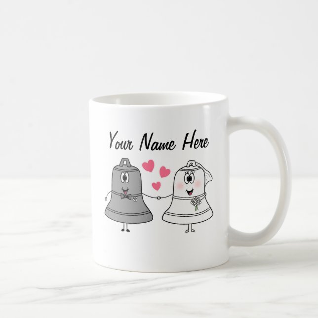 Taza De Café Boda Bells Personalizado Mug Cute regalo gracioso (Derecha)