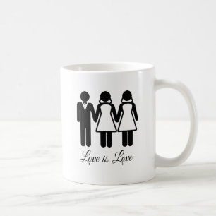 TAZA DE CAFÉ BODA BISEXUAL EL AMOR ES AMOR