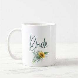 Taza De Café Boda Bride Sunflower Eucalyptus