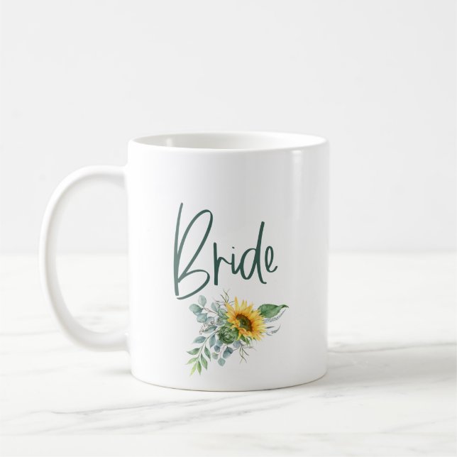 Taza De Café Boda Bride Sunflower Eucalyptus (Izquierda)