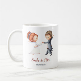 Taza De Café Boda con una novia y un novio bailando