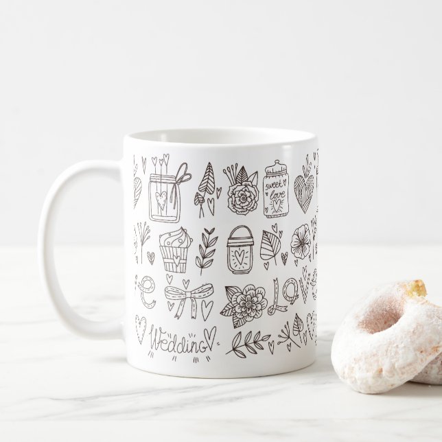 Taza De Café boda de amor mug (Con donut)
