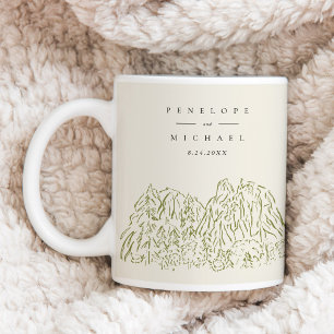 Taza De Café Boda de arte de línea del Parque Nacional Yosemite