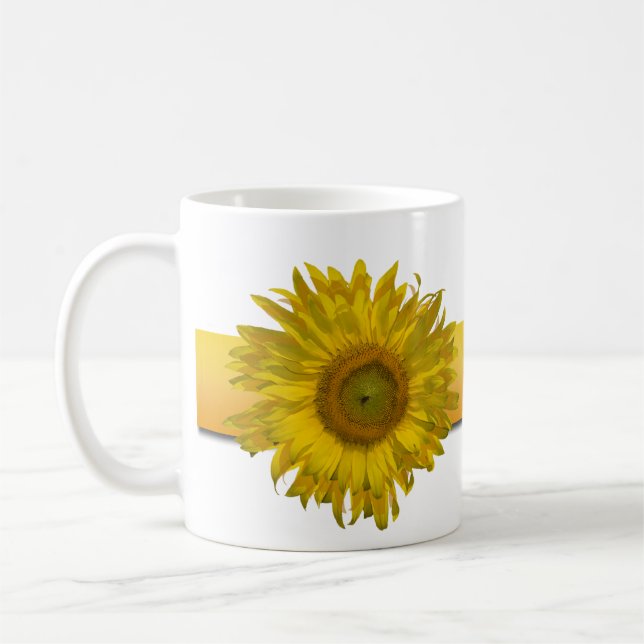 Taza De Café Boda de banda de girasol amarillo (Izquierda)