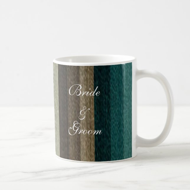 Taza De Café Boda de cosecha, cálido patrón de franjas otoñales (Derecha)
