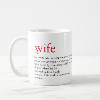 Taza De Café Boda de definición de esposa/aniversario