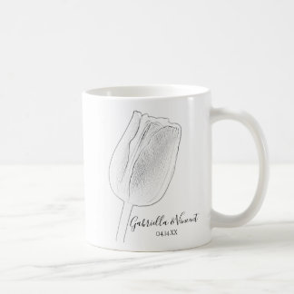 Taza De Café Boda de esbozo de tulipán