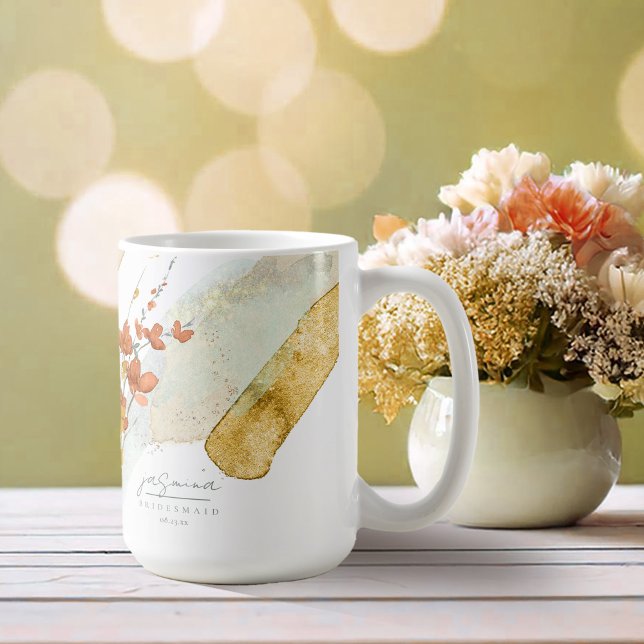 Taza De Café Boda de flores silvestres Bridesmaid Gold ID954 (Subido por el creador)