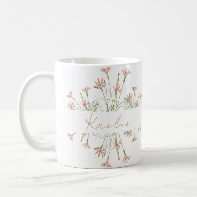 Taza De Café Boda de flores silvestres con encanto elegante  (Izquierda)