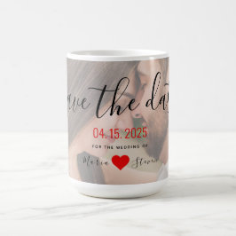Taza De Café Boda De Fotografía Guardar La Invitación De Fecha