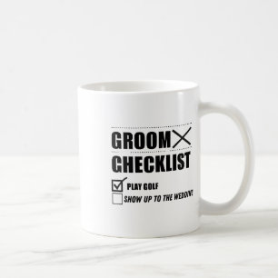 Taza De Café Boda de golf de Groom Checklist - Gracioso soltero