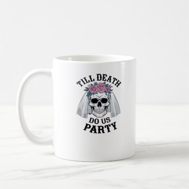 Taza De Café Boda de Halloween espantado - Hasta que la muerte  (Izquierda)