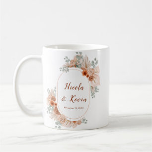 Taza De Café Boda de hierba de Pampas Boho Terracota