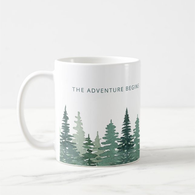Taza De Café Boda de invierno de la Selva de Pino Rustica (Izquierda)