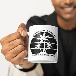 Taza De Café Boda de Isla de Soltero en la Playa Personalizada
