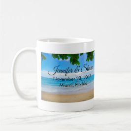 Taza De Café Boda de Isla Tropical Beach Vacation