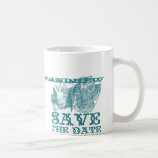 Taza De Café Boda de la granja Bluestone Verde azulado Western
