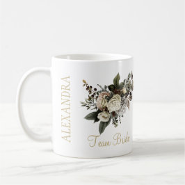 Taza De Café Boda de novia elegante flores blancas en invierno