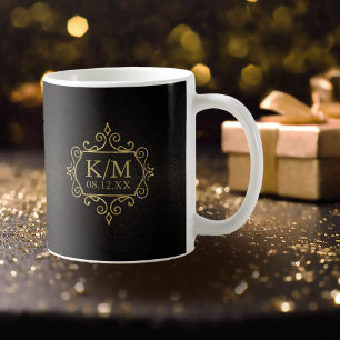 Taza De Café Boda de oro filigrí fino ID871