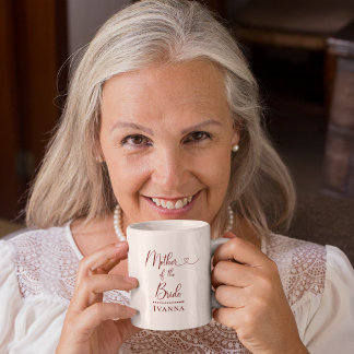 Taza De Café Boda de Peonía Rosa Madre de la Novia