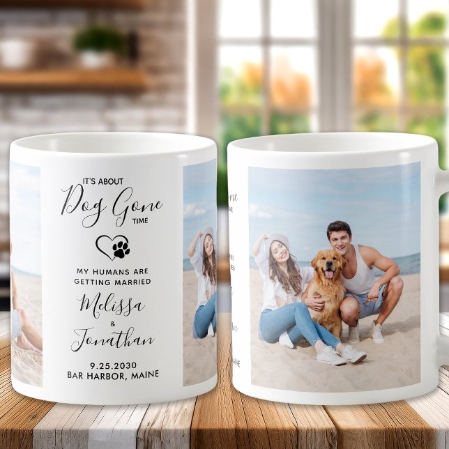 Taza De Café Boda de perros divertidos personalizada 2 Mascotas (Subido por el creador)