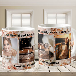 Taza De Café Boda de rosas romanticas