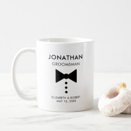 Taza De Café Boda de Tuxedo moderno con regalo Groomsman person