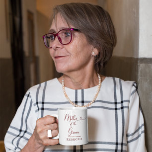 Taza De Café Boda del Novio Rosa Peonía