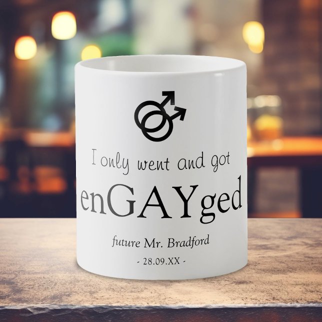 Taza De Café Boda divertida 'enGAYgada'  (Subido por el creador)