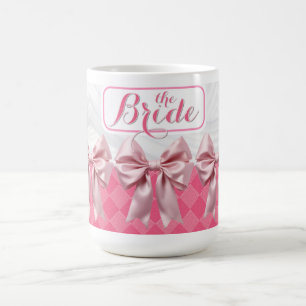 Taza De Café Boda Ducha de novia de color rosa Coquette Mug