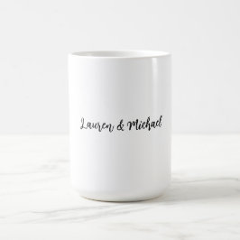 Taza De Café Boda Elegante Minimalista Clásico Blanco Negro