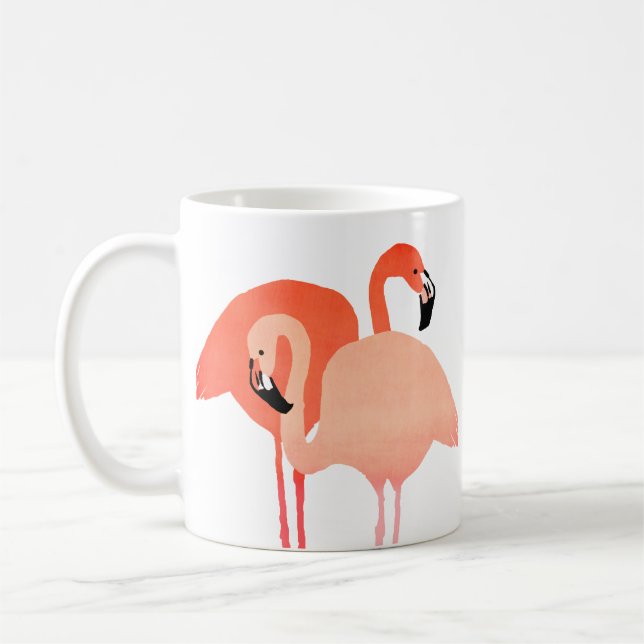 Taza De Café Boda en la playa de Flamingos Rosados (Izquierda)
